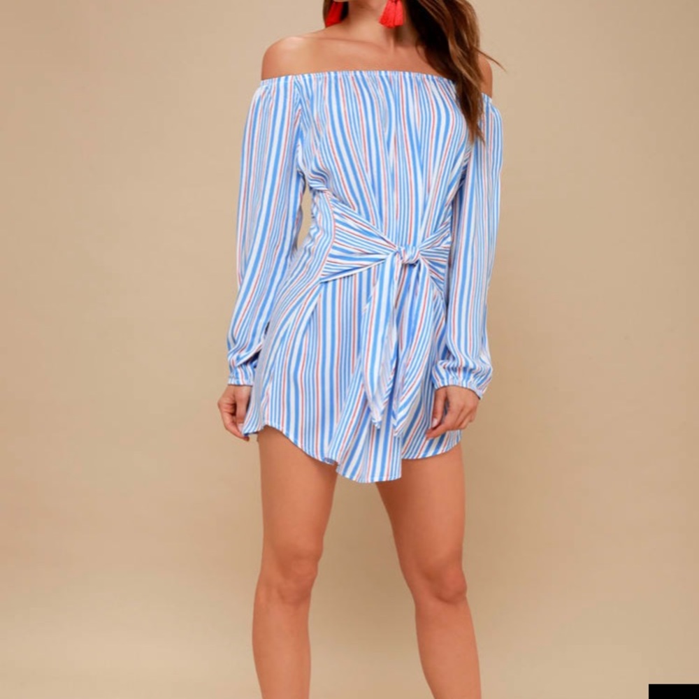 CAPE COD RED, WHITE, AND BLUE OFF-THE-SHOULDER